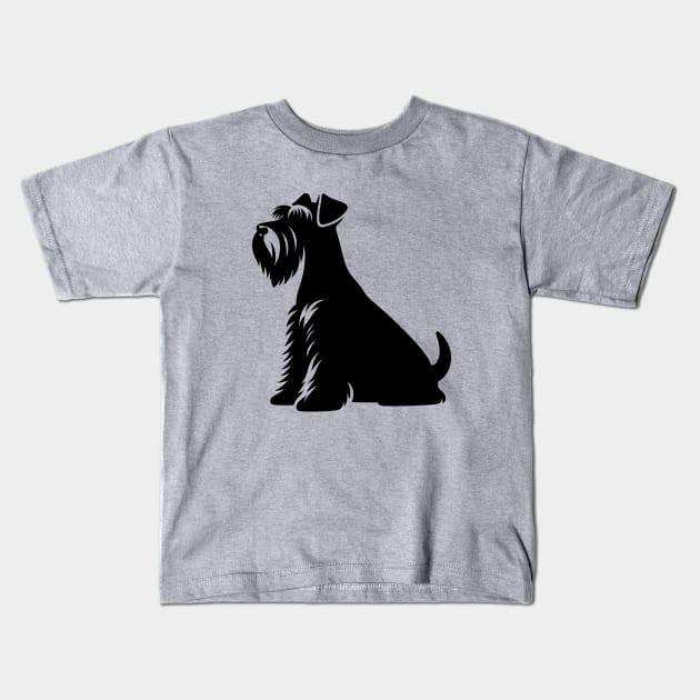 Schnauzer Dog Silhouette Kids T-Shirt by KayBee Gift Shop